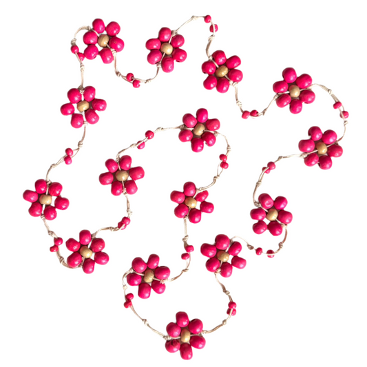 Wooden Ball Flower Necklace