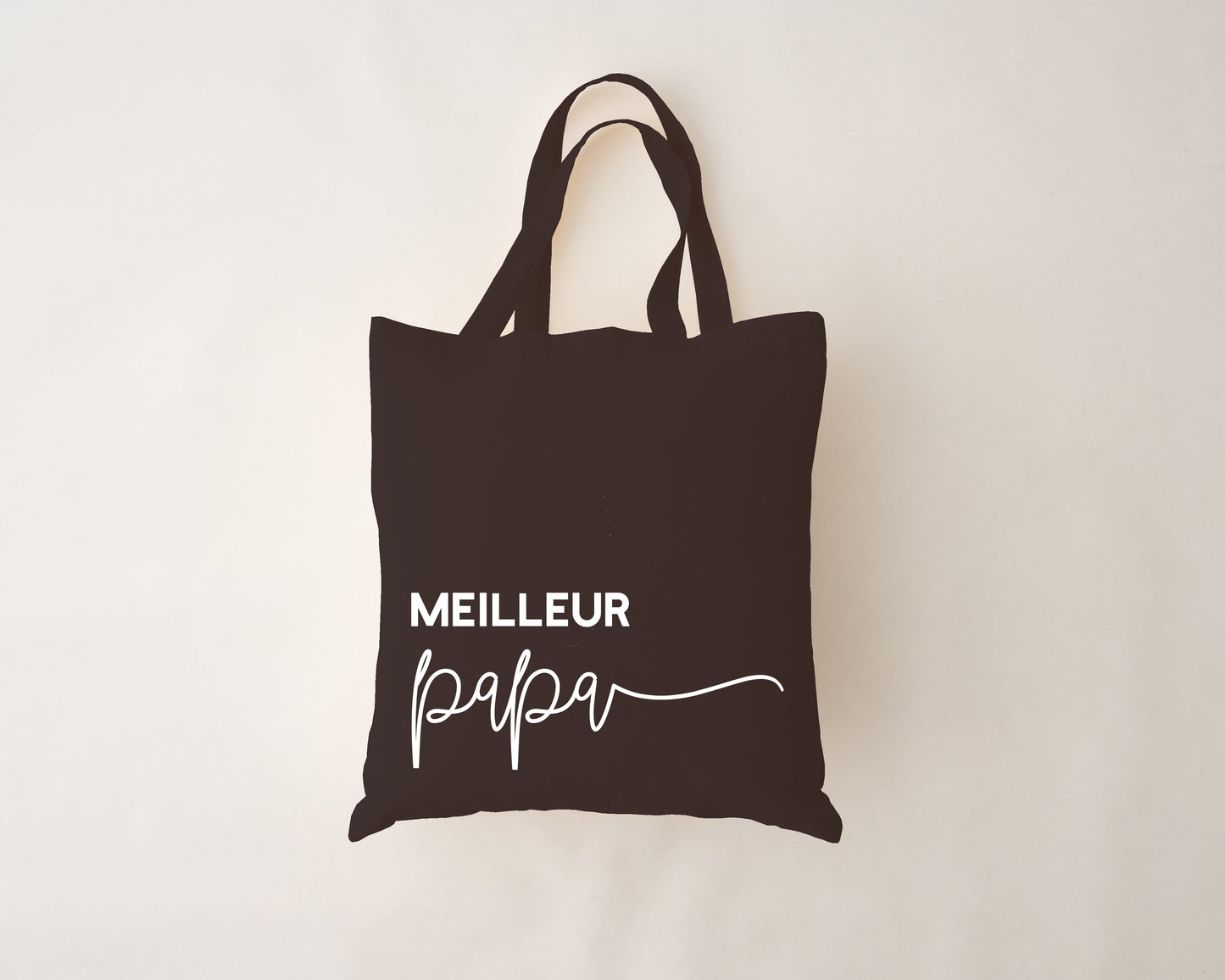 Schwarze wiederverwendbare Tasche - Handschrift Papa