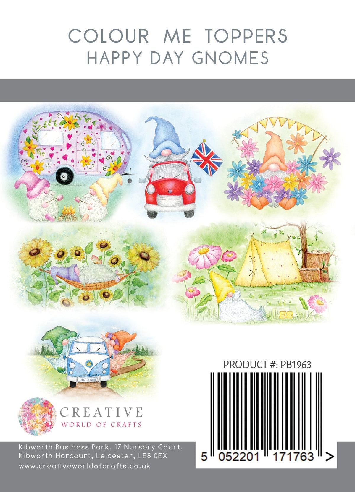 The Paper Boutique Happy Day Gnomes Colour Me Toppers Collection