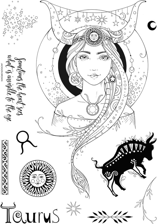 Pink Ink Designs Taurus Secret Romantic 6 in x 8 in Clear Stamp Set
