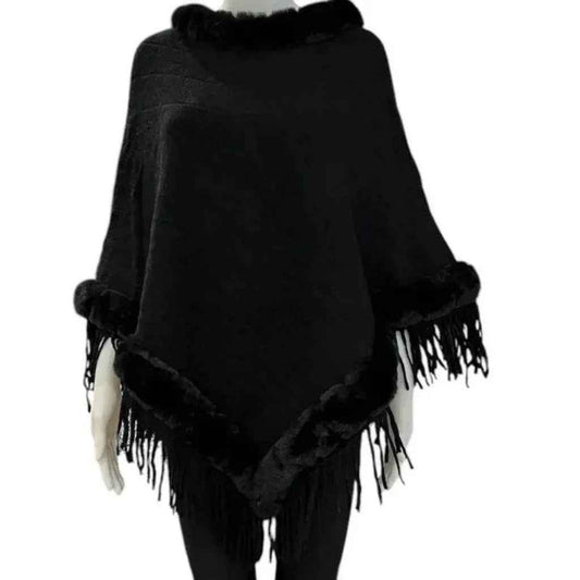 Poncho fausse fourrure
