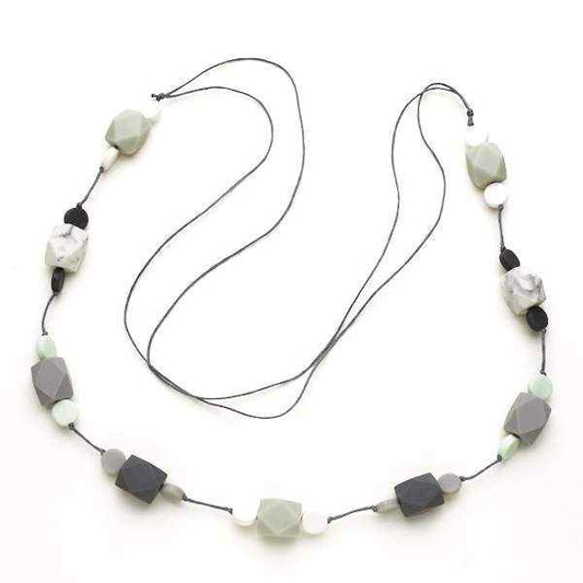 Long Resin Faceted Cube Necklace