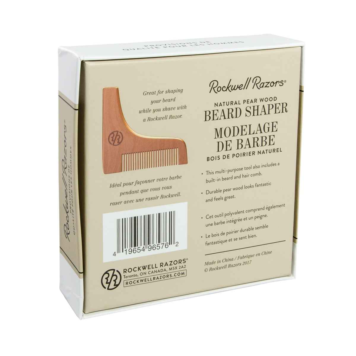 Rockwell Razors Natural Pear Wood Beard Shaper (Case pack of 4)