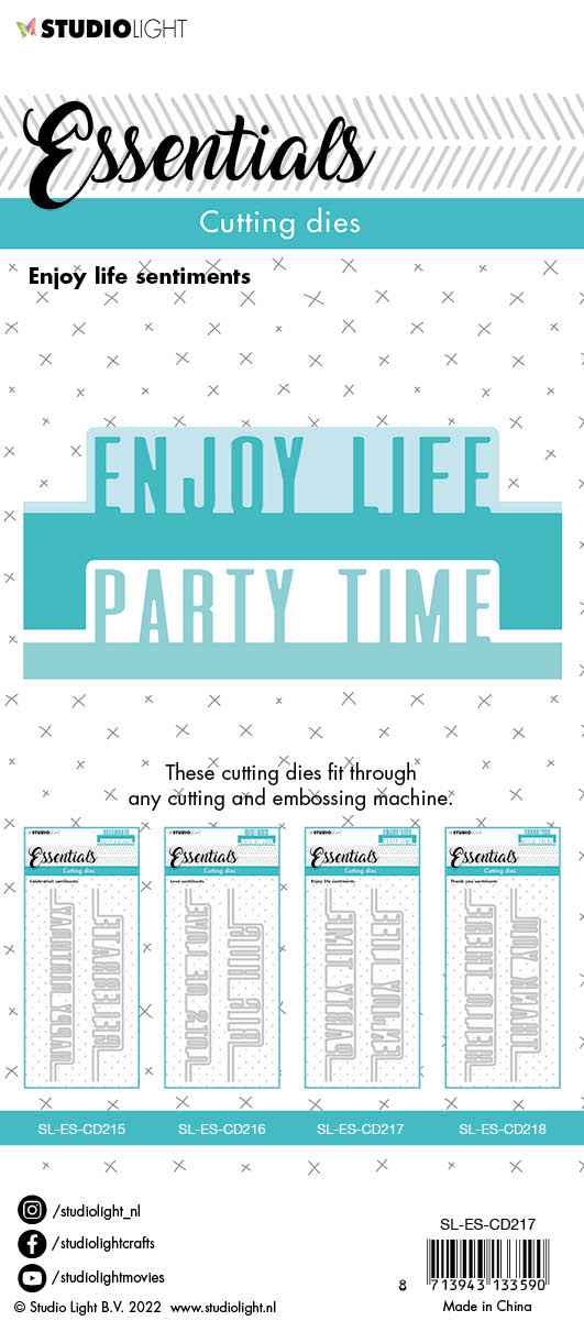 SL Cutting Die Enjoy Life Sentiments Essentials 62x152x1mm 4 PC nr.217