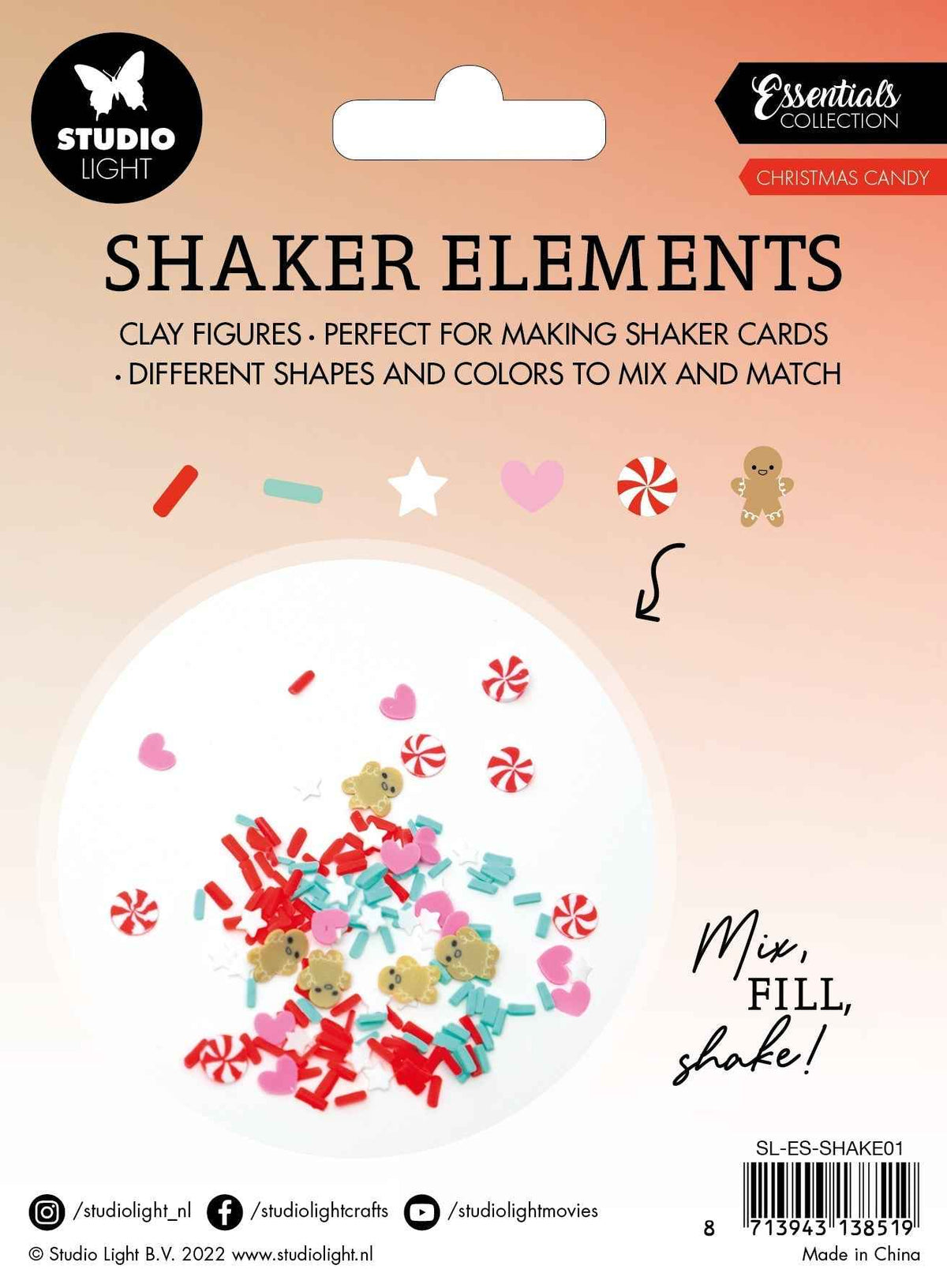 SL Shaker Elements Christmas Candy Essentials 151x111x1mm 6 PC nr.01