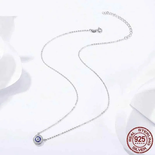 Guardian Evil Eye Sterling Silver Pendant Necklace