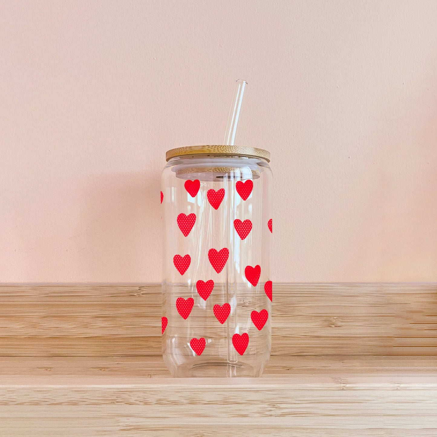 Boho glass - red hearts