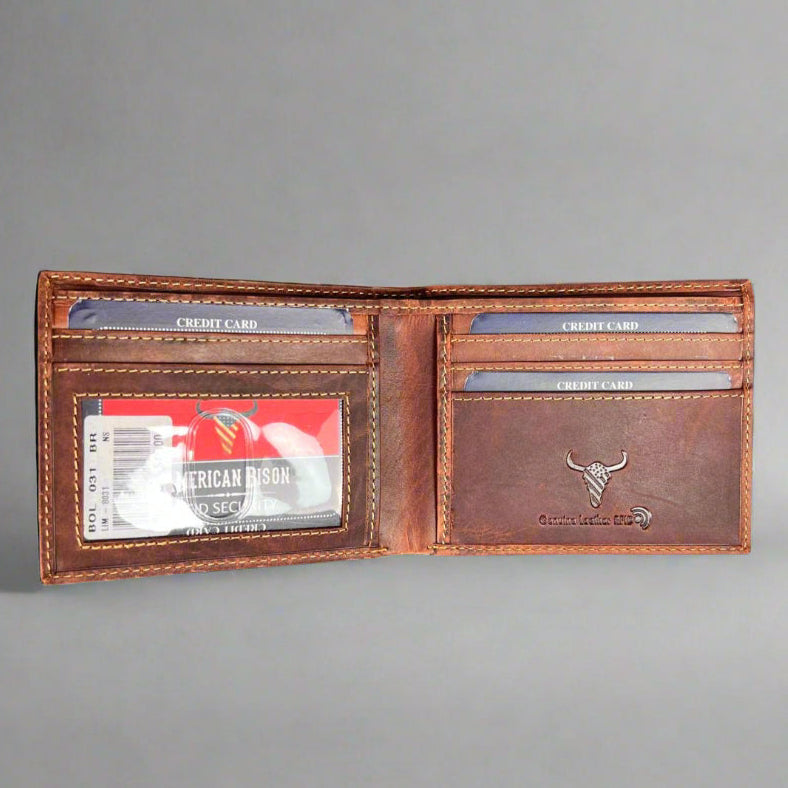 Men’s Slim Bifold Cow Leather Wallet