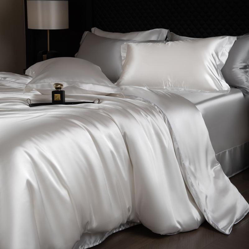 Lustre Luxe Elegantes Bettwäsche-Set – Weiß