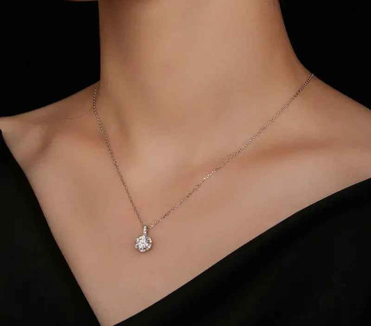 Petal Perfection 1ct Moissanite Sterling Silver Pendant Necklace