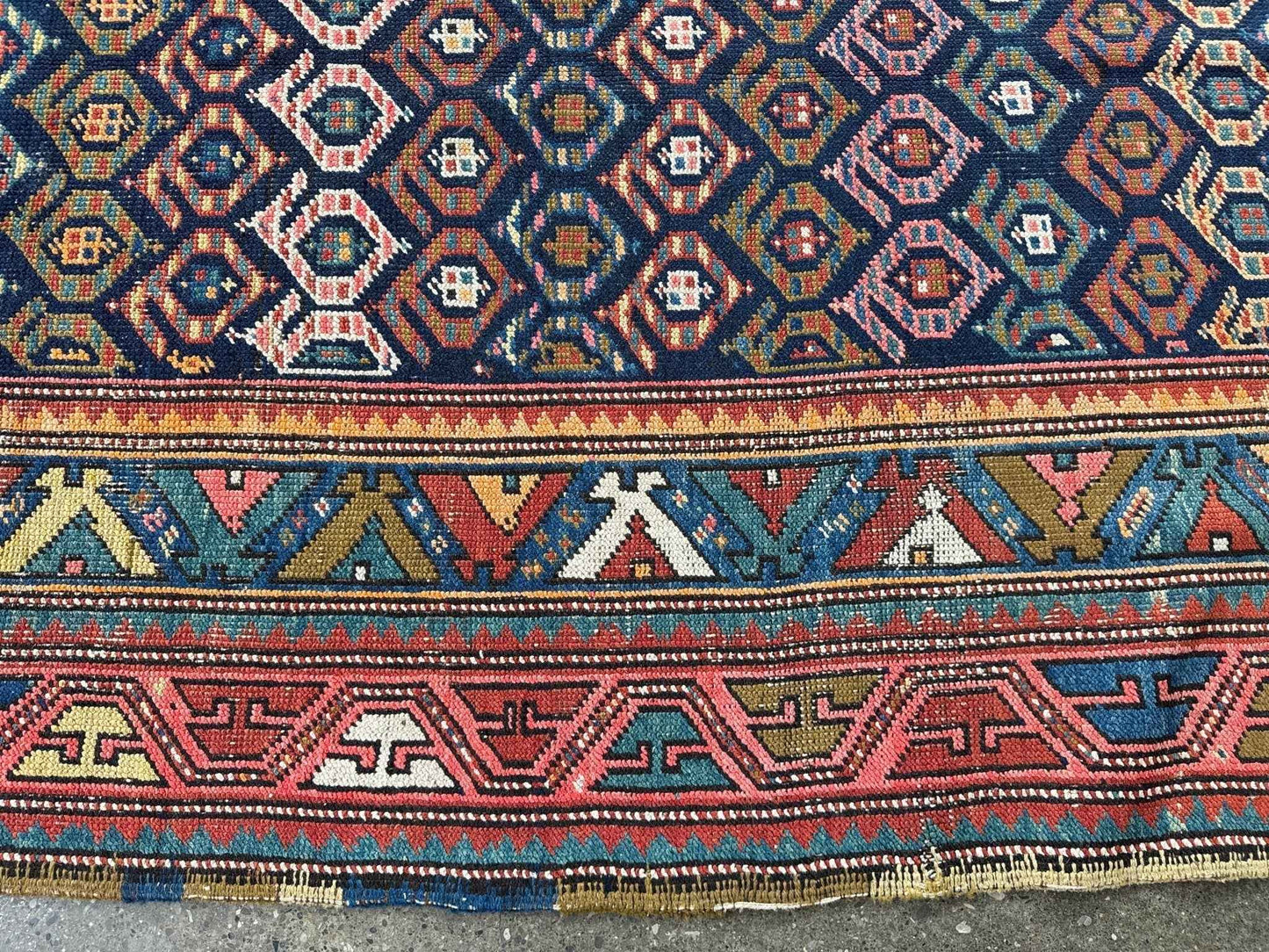 Caucasian Kazak Runner Rug | 4' 4" x 13' 9"