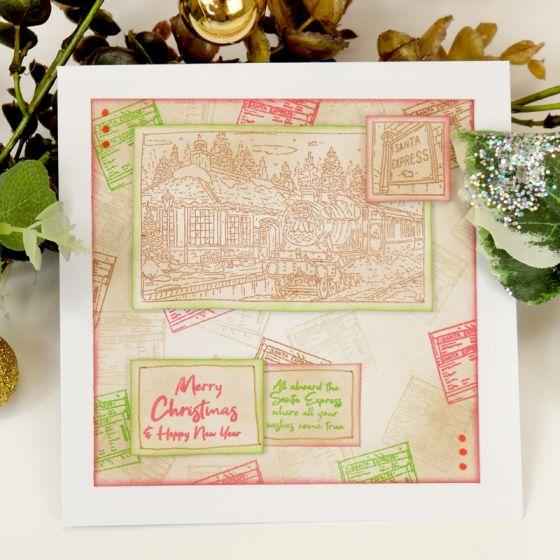 For The Love Of Stamps - Santa Express A6 Stamp Set