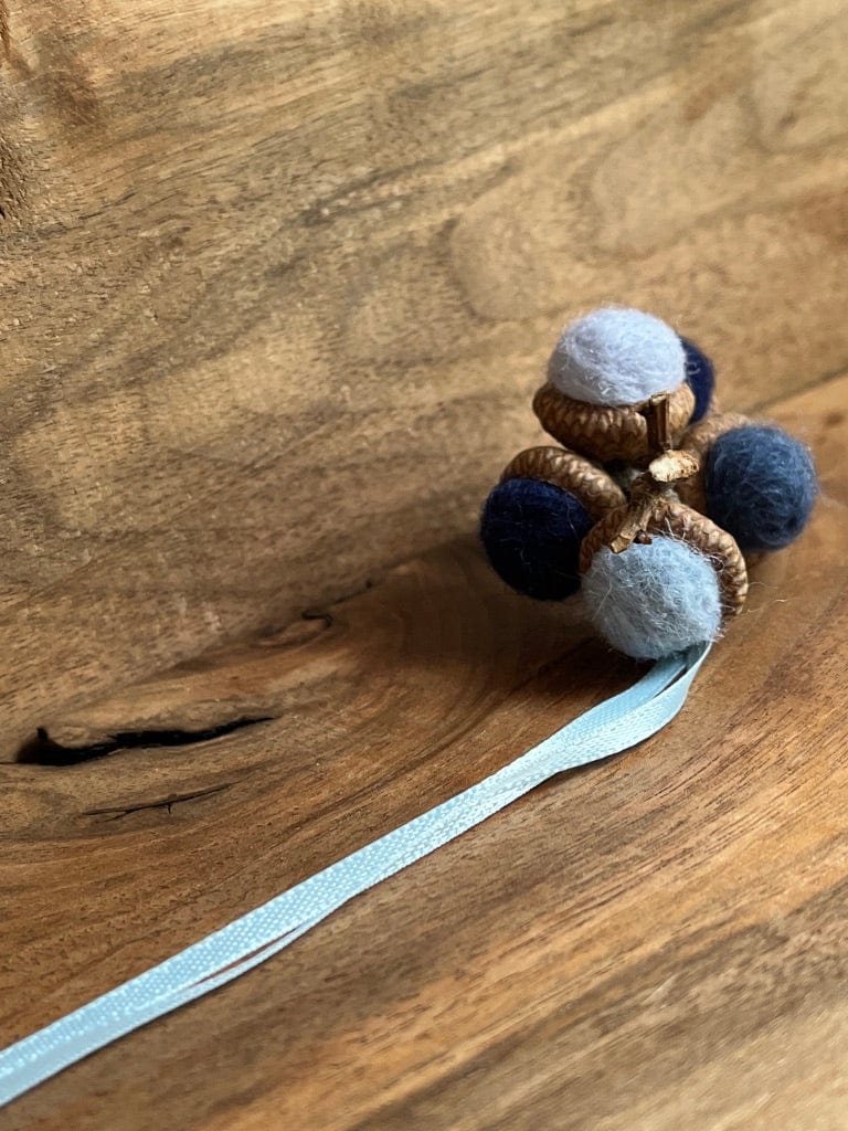 Acorn Stem | Felted | Shades of Blue Grey