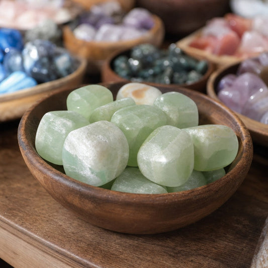 Pistachio Green Calcite Tumbled Stones