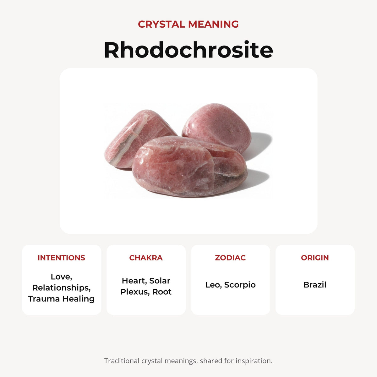 Rhodochrosite E Tumbled Stones #0 - 3 Pack