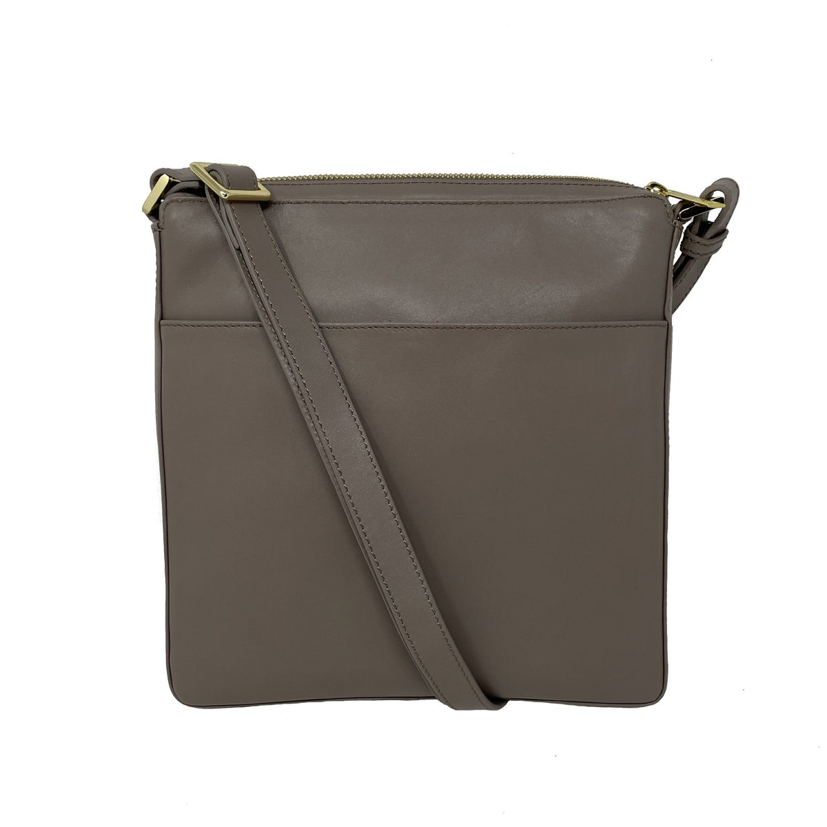 Sac à Bandoulière / Sacoche en cuir véritable Taupe | Gisèle