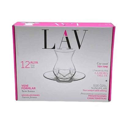 Teacup & Saucer Set 5.5 Oz - LAV ALYA - Set of 12