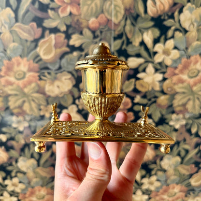 The Alchemist’s Quill – Victorian Brass Inkwell & Writing Set