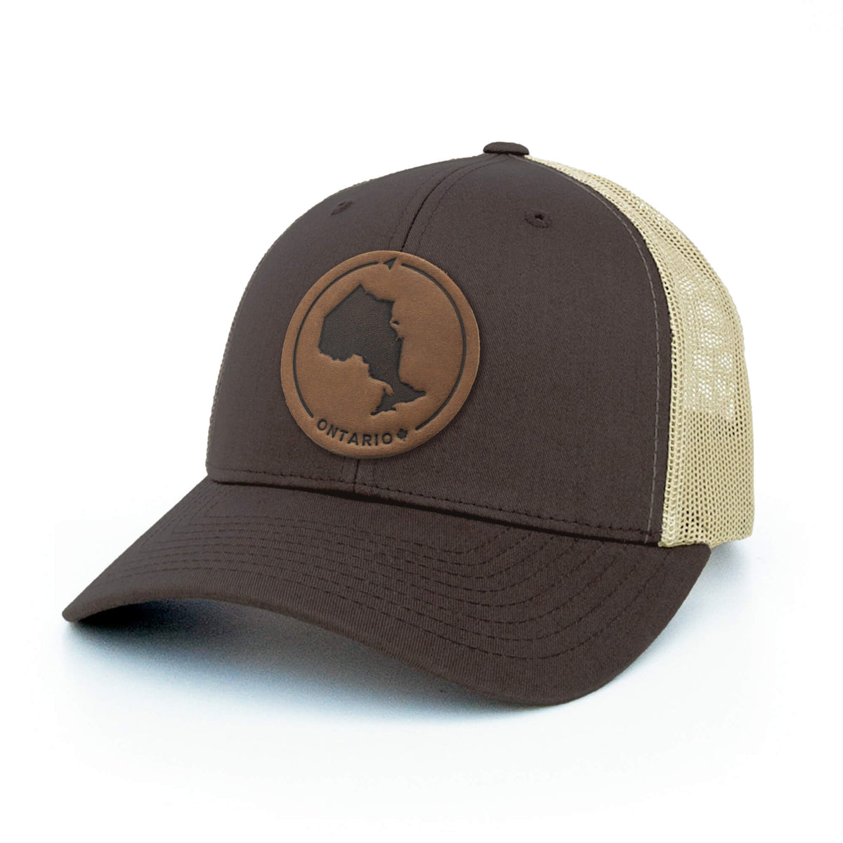 Ontario Leather Patch Trucker Hat