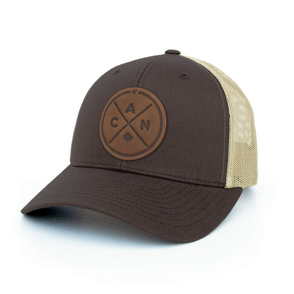 Canada Compass Leather Patch Trucker Hat