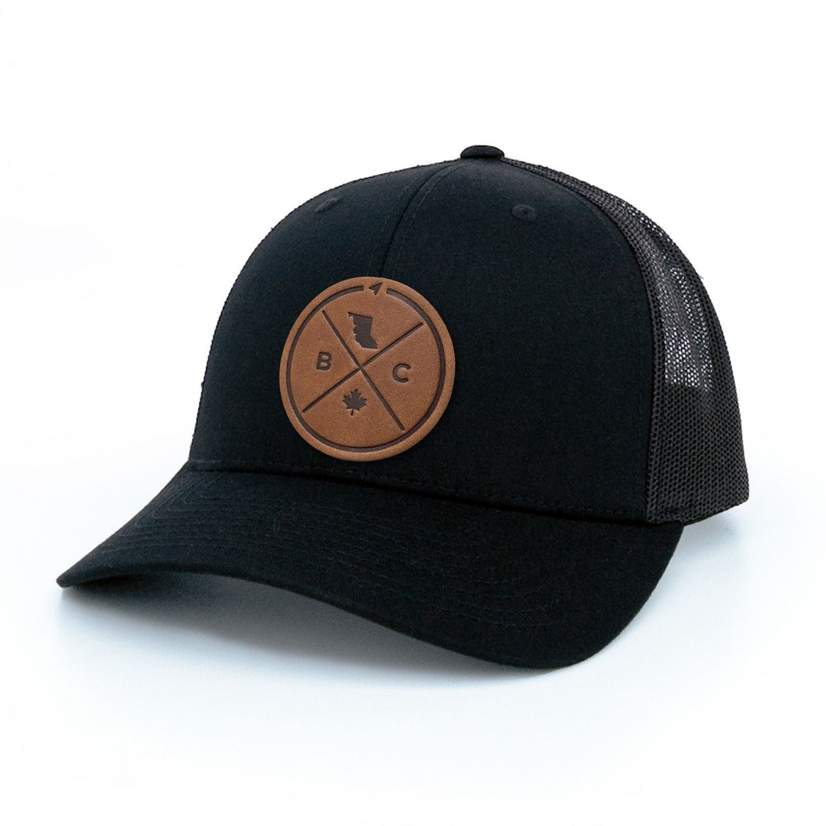 British Columbia Compass Leather Patch Trucker Hat
