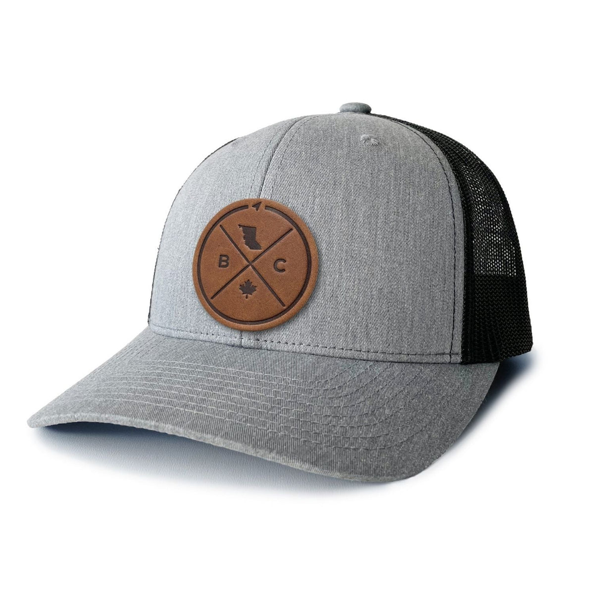 British Columbia Compass Leather Patch Trucker Hat