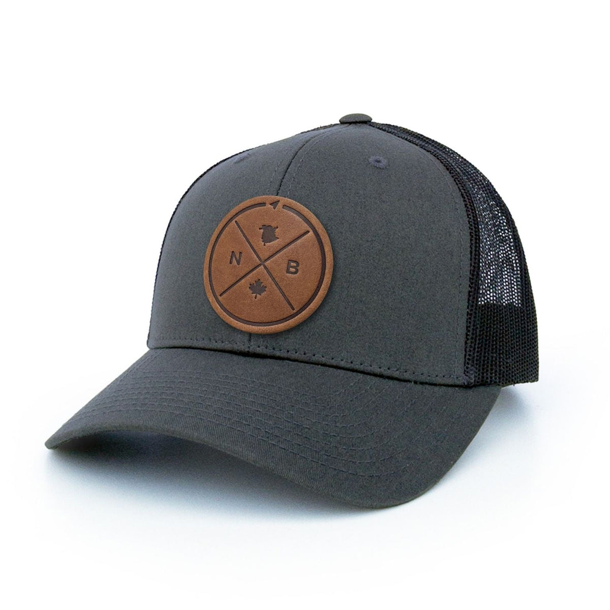 New Brunswick Compass Leather Patch Trucker Hat