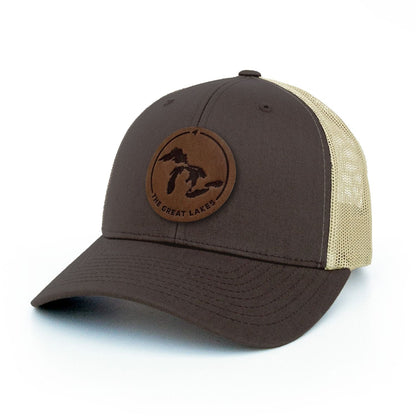 Great Lakes Leather Patch Trucker Hat