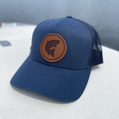 Trout Leather Patch Trucker Hat