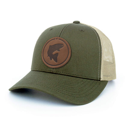 Trout Leather Patch Trucker Hat