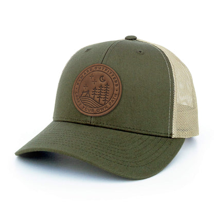 Stellar Night Leather Patch Trucker Hat