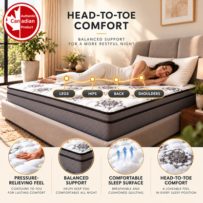 UltraFlex® OASIS Orthopedic HDCoil Hybrid Mattress with Responsive Support and Eurotop Cushioning — Made in Canada