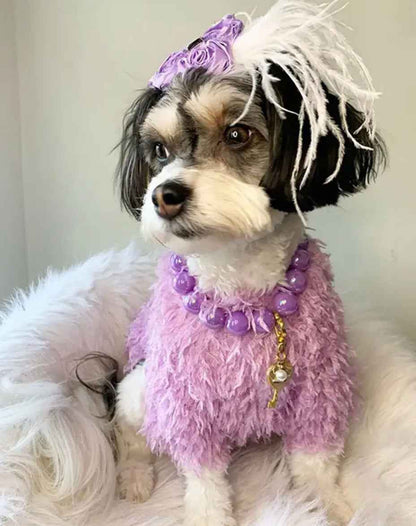 Gatsby Ruffle Knit Dog Sweater | Textured Cozy Dog Sweater