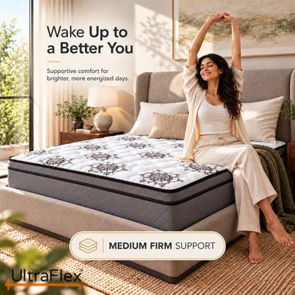 UltraFlex® OASIS Orthopedic HDCoil Hybrid Mattress with Responsive Support and Eurotop Cushioning — Made in Canada