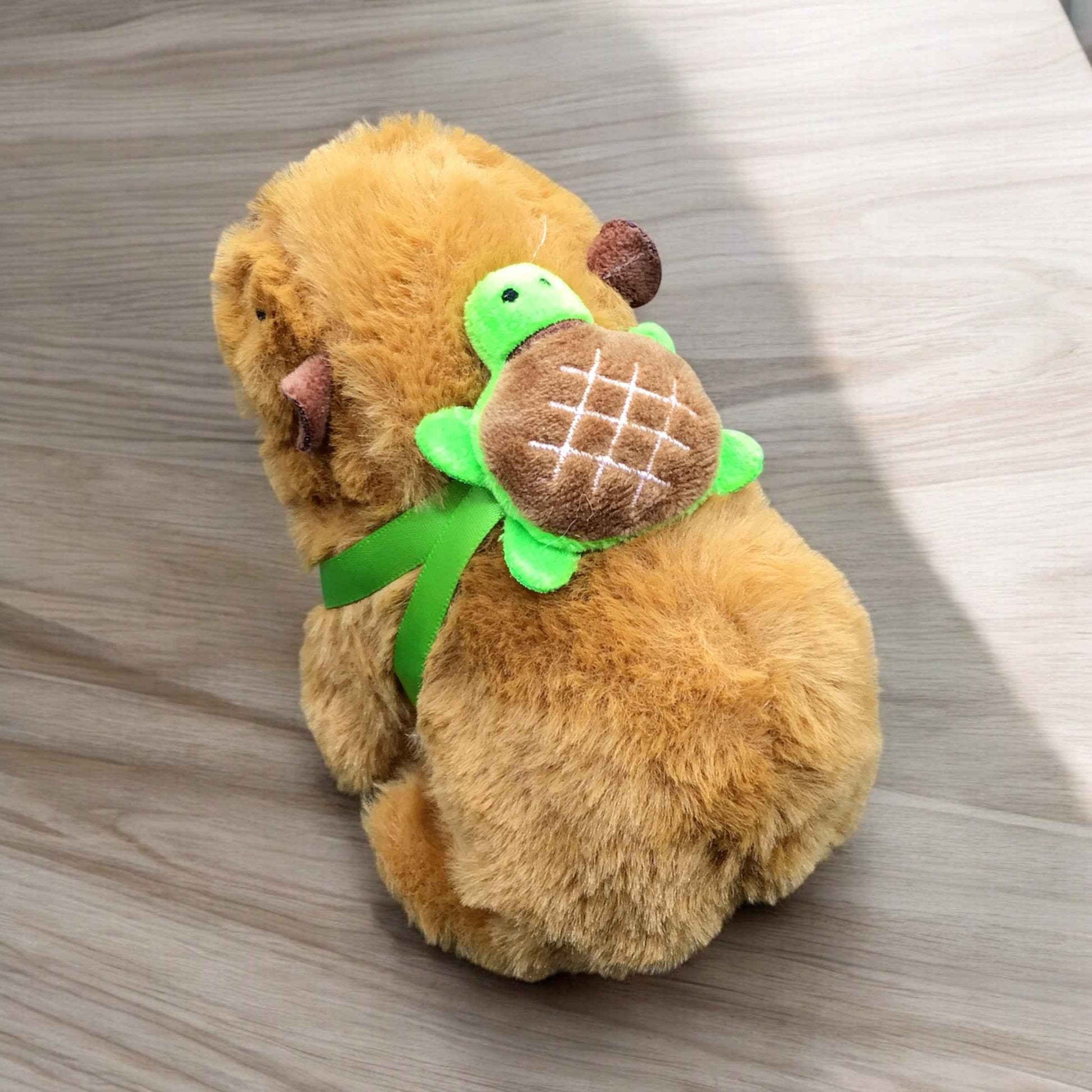 Interactive Electric Capybara Plush Toy with Turtle Backpack
