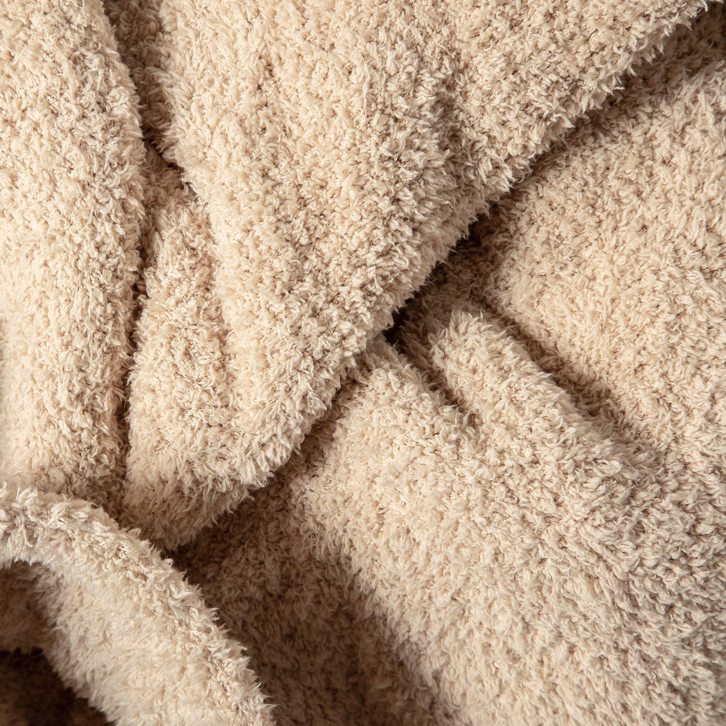 Buffed Beige Solid Double Layered Print Extended Throw