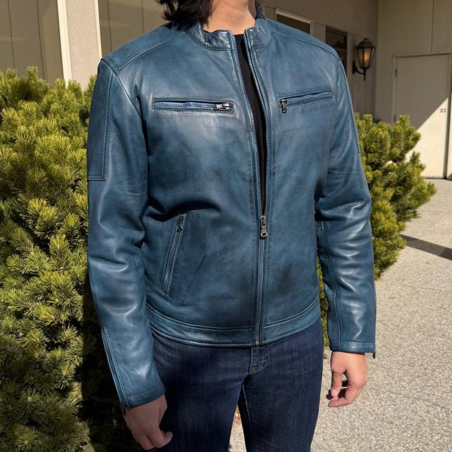 BOL Men's Waxed Sheep Prime Leather Jacket