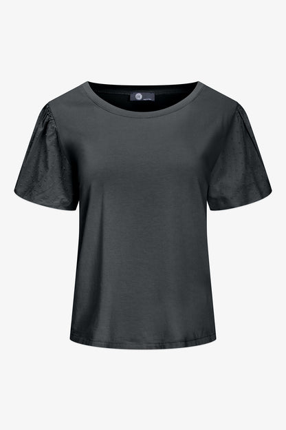 Women's Knit/Woven Combo Top