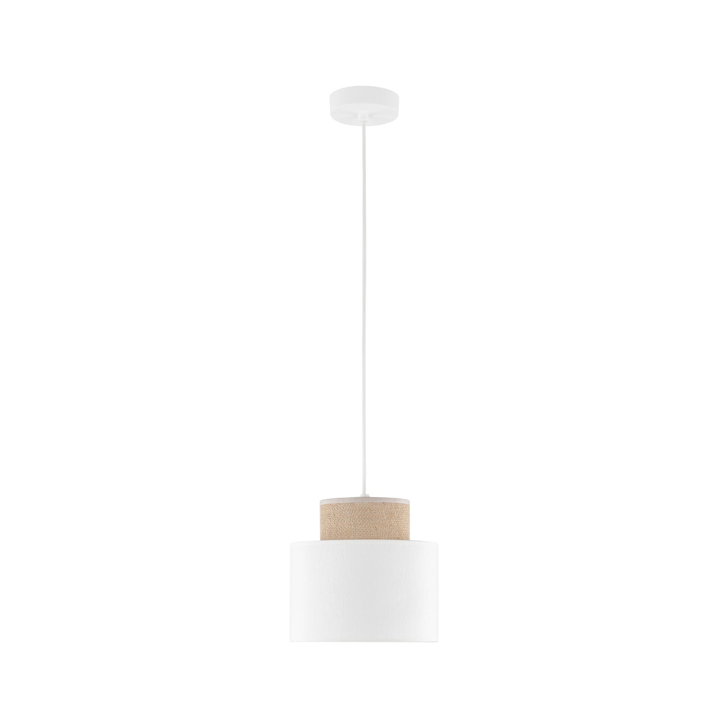 Duo White Jute Skandinavische Pendelleuchte für Kücheninsel, Esszimmer & Natürliche Innenräume