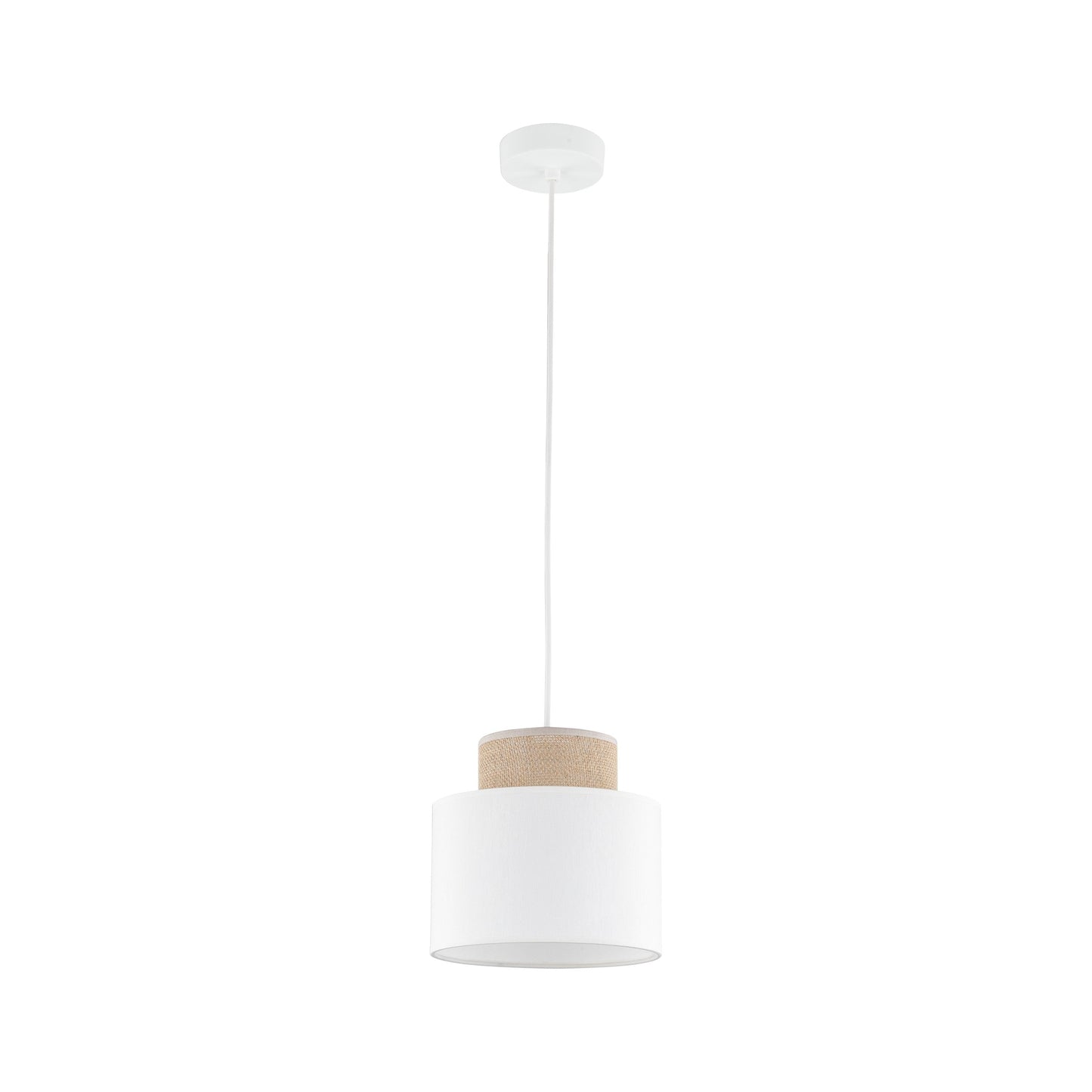 Duo White Jute Skandinavische Pendelleuchte für Kücheninsel, Esszimmer & Natürliche Innenräume