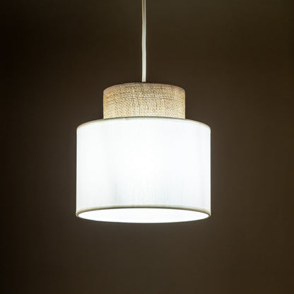 Duo White Jute Skandinavische Pendelleuchte für Kücheninsel, Esszimmer & Natürliche Innenräume