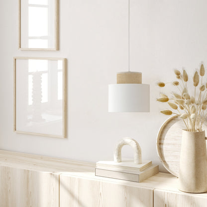 Duo White Jute Skandinavische Pendelleuchte für Kücheninsel, Esszimmer & Natürliche Innenräume