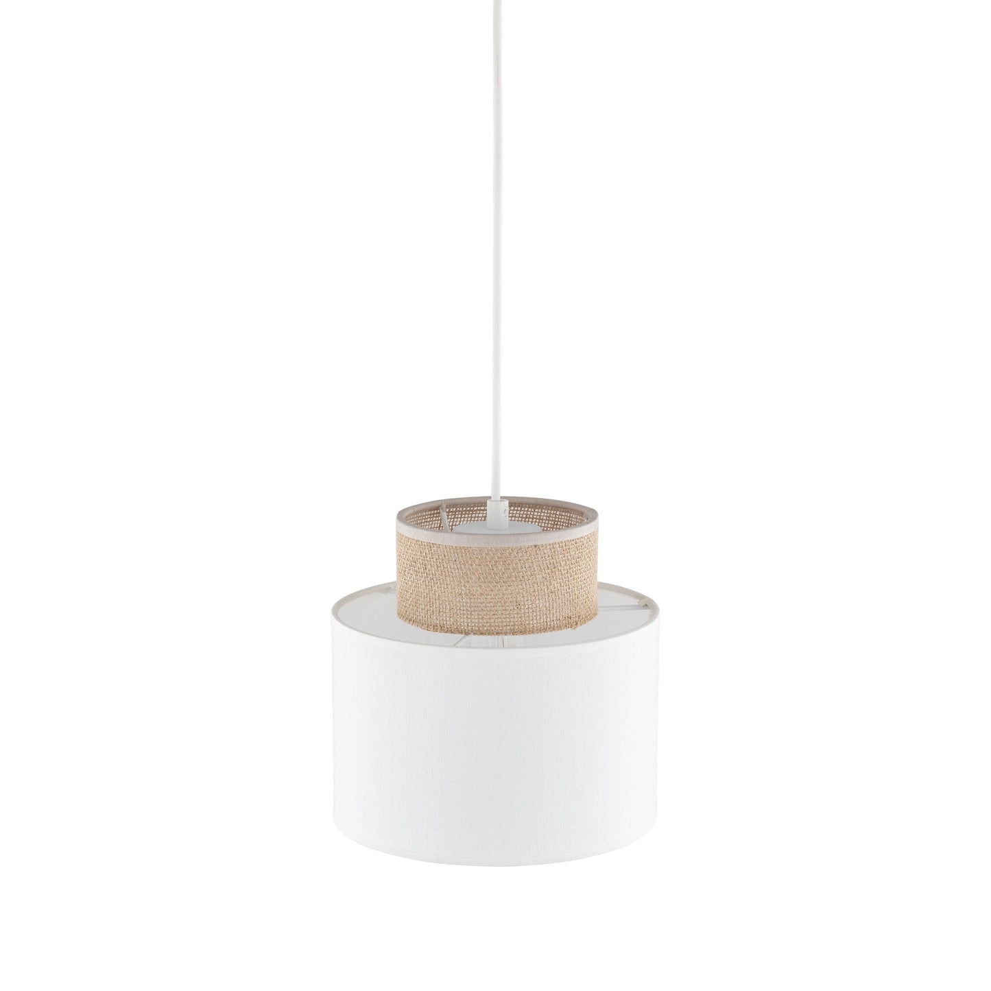 Duo White Jute Skandinavische Pendelleuchte für Kücheninsel, Esszimmer & Natürliche Innenräume