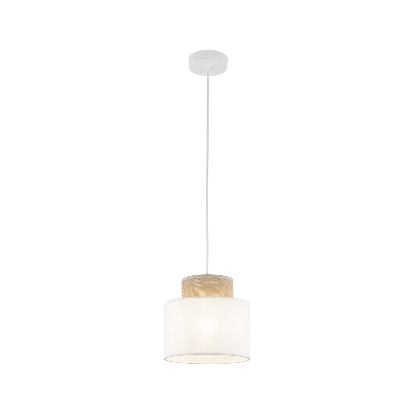 Duo White Jute Skandinavische Pendelleuchte für Kücheninsel, Esszimmer & Natürliche Innenräume