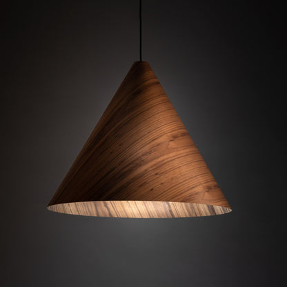 SOLIS Large Scandinavian Wood Pendant Light – Statement Cone Design (Limited Edition) - AURABAGS SHOP