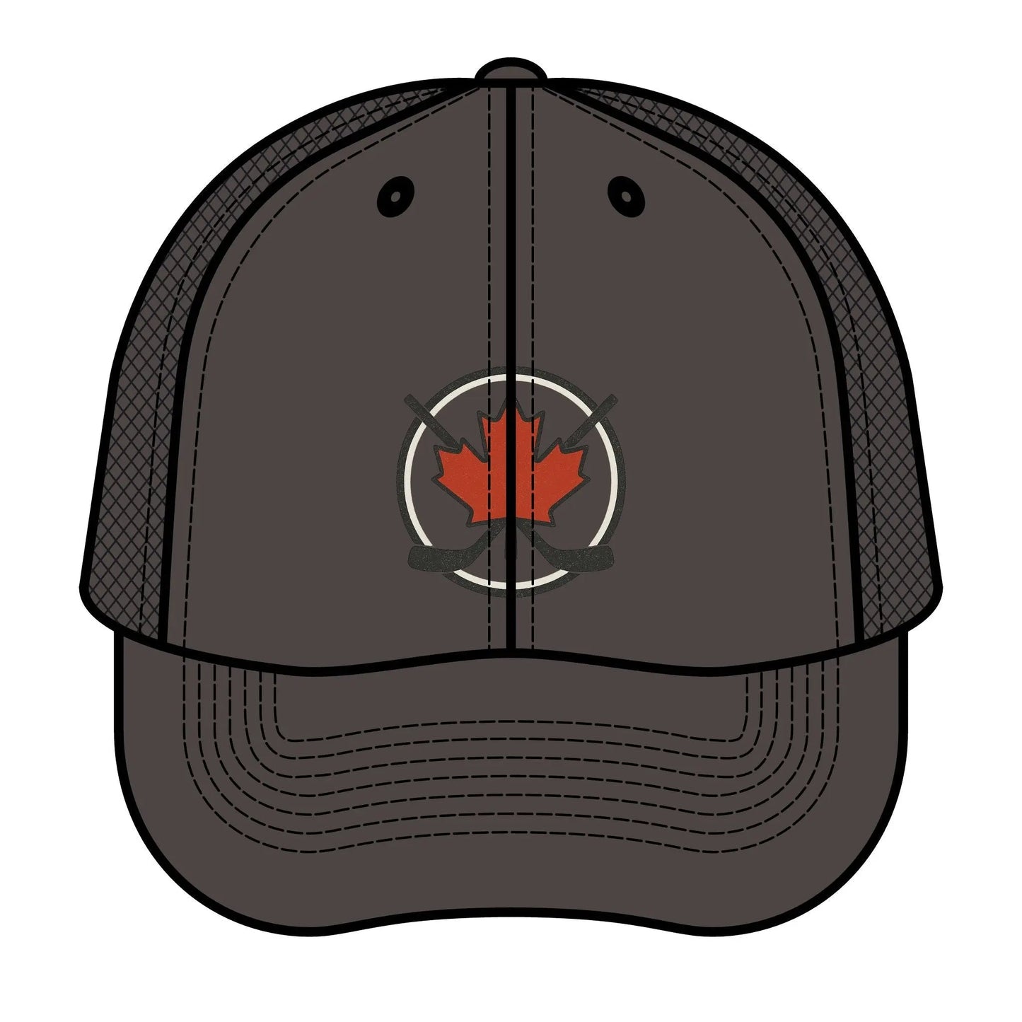Maple Stick Hockey Hat – Maple Leaf & Crossed Sticks Snapback Cap