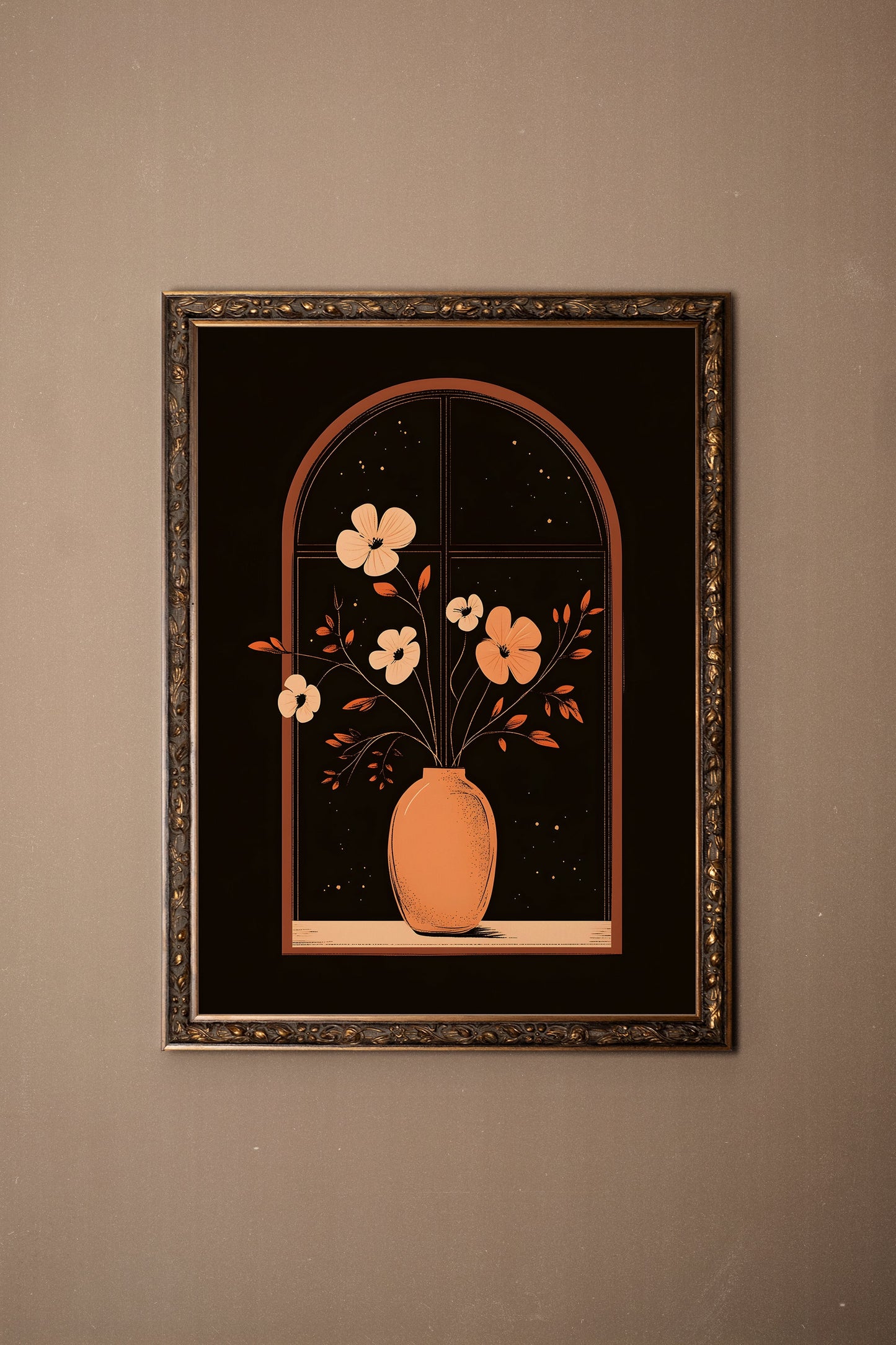 NACHT IN BLÜTEN, VINTAGE BRONZE RAHMEN