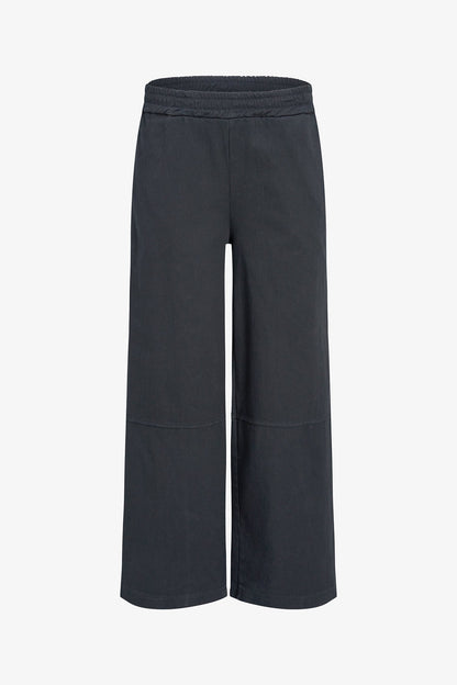 Women's Woven Pull-On Wide-Leg Pants with Back Patch Pockets