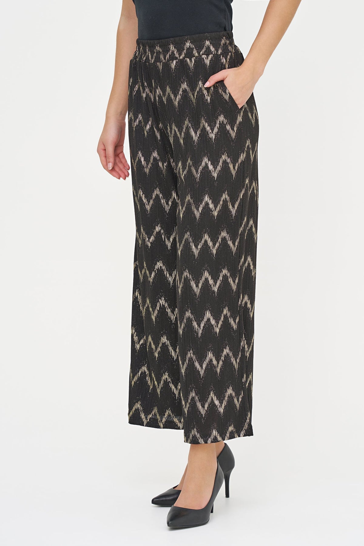 Women's Foil Zigzag Pull-On Pants, Fully Lined with Side Pockets