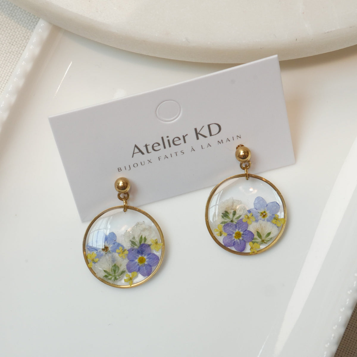 Boucles d’oreilles bouquet - rond 16mm